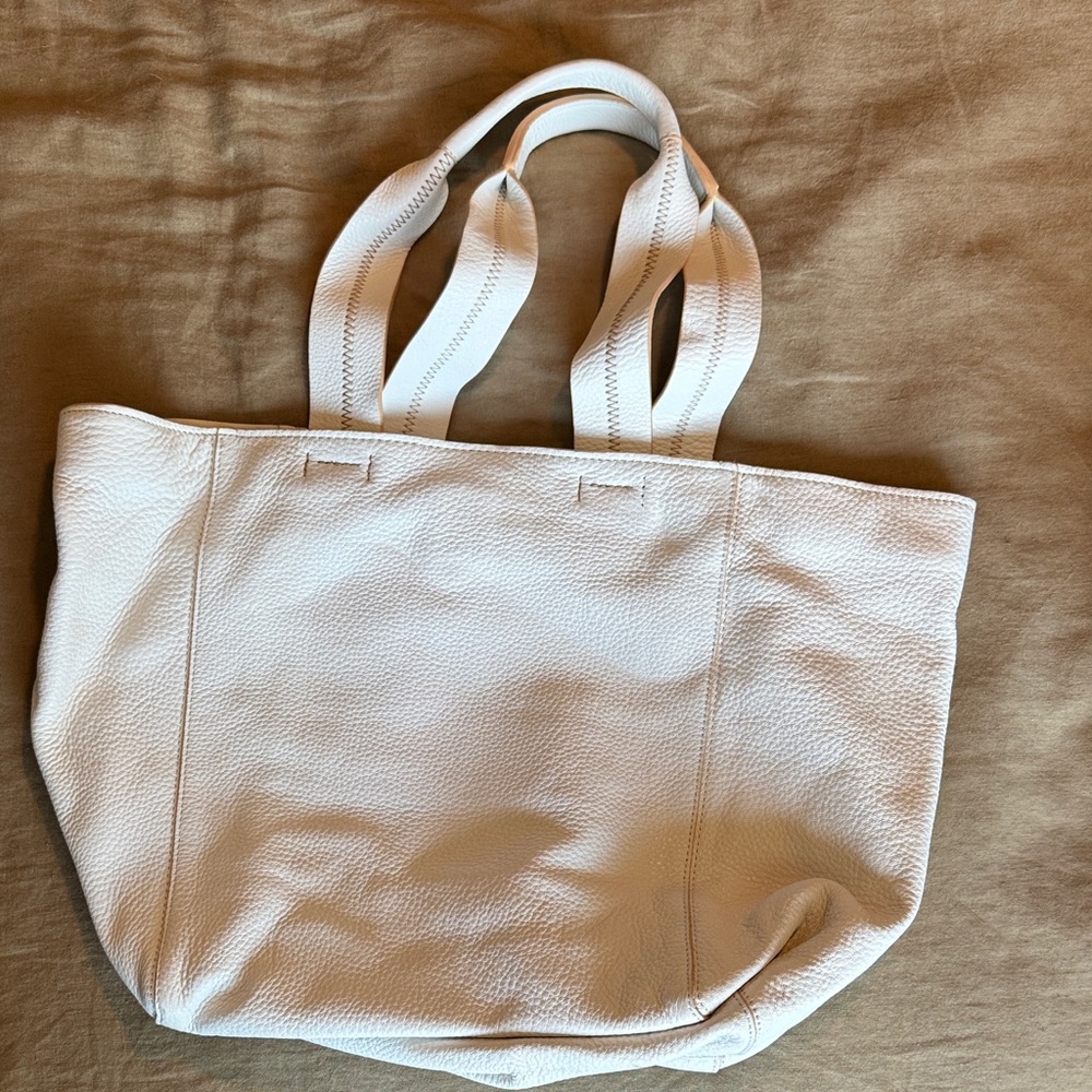 GAP White Leather Tote Bag